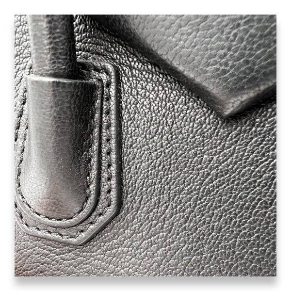 Antigona Mini Black Top Handle Bag in Goat Leather, Silver hardware - Image 7