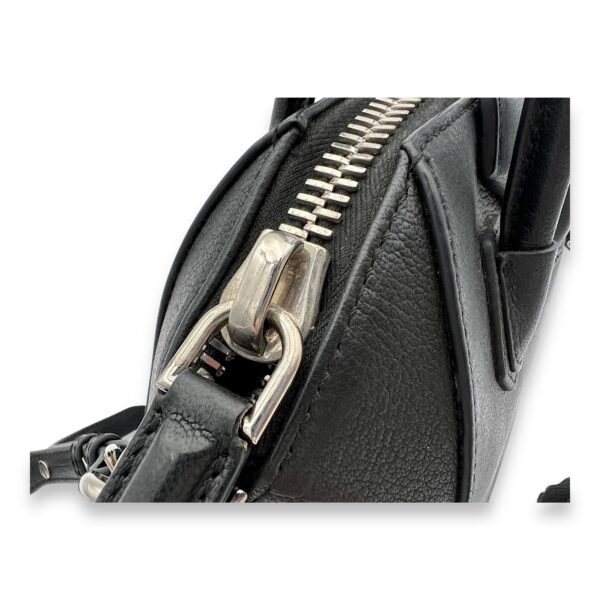 Antigona Mini Black Top Handle Bag in Goat Leather, Silver hardware - Image 9