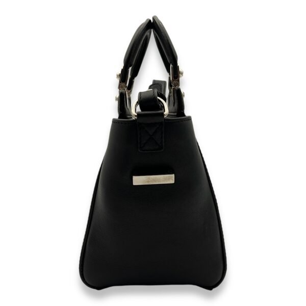 HDG Mini Black Top Handle Bag in Lizard Embossed Calfskin, Silver hardware - Image 4