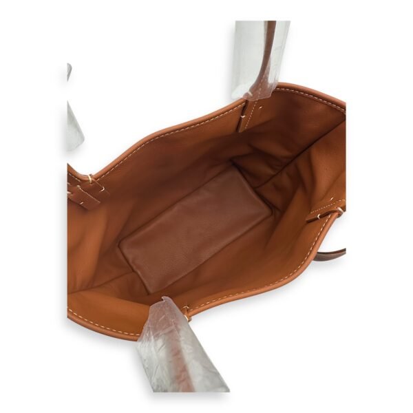 Anjou Tote Bag Brown in Coated Canvas, Silver hardware - Image 4