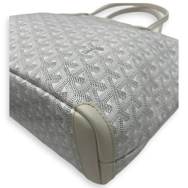 Artois Tote Bag PM White in Coated Canvas, Silver hardware - Image 28