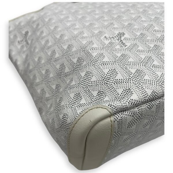 Artois Tote Bag PM White in Coated Canvas, Silver hardware - Image 11