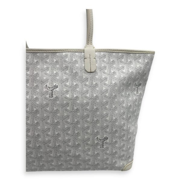 Artois Tote Bag PM White in Coated Canvas, Silver hardware - Image 14