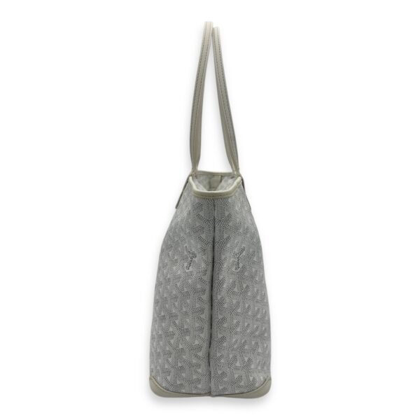 Artois Tote Bag PM White in Coated Canvas, Silver hardware - Image 21