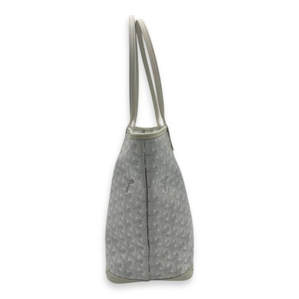 Artois Tote Bag PM White in Coated Canvas, Silver hardware - Image 22