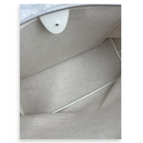 Artois Tote Bag PM White in Coated Canvas, Silver hardware - Image 24