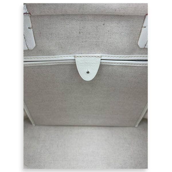 Artois Tote Bag PM White in Coated Canvas, Silver hardware - Image 25