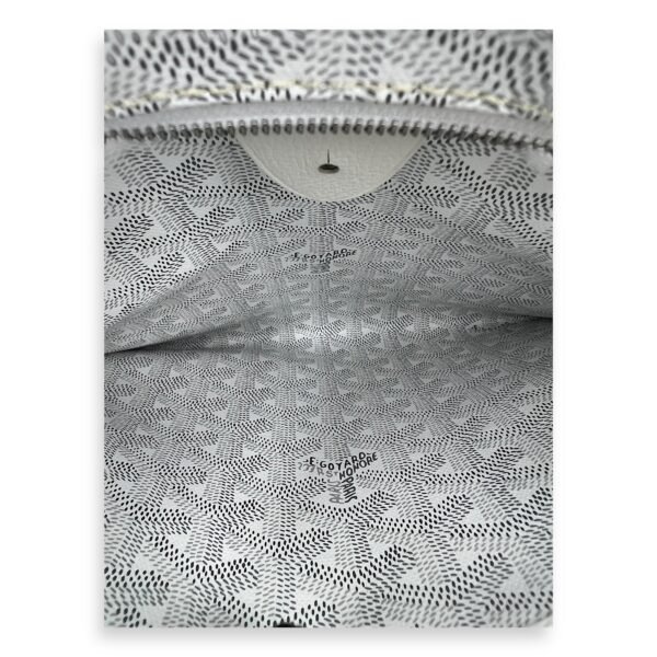 Artois Tote Bag PM White in Coated Canvas, Silver hardware - Image 26