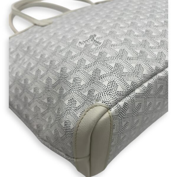 Artois Tote Bag PM White in Coated Canvas, Silver hardware - Image 27