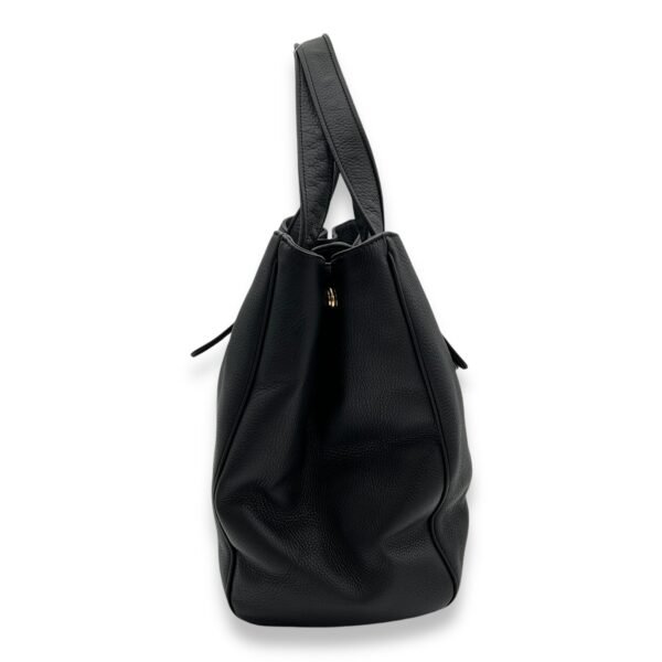 1973 Pebbled  Tote Bag Black in Calfskin, Gold - Image 4