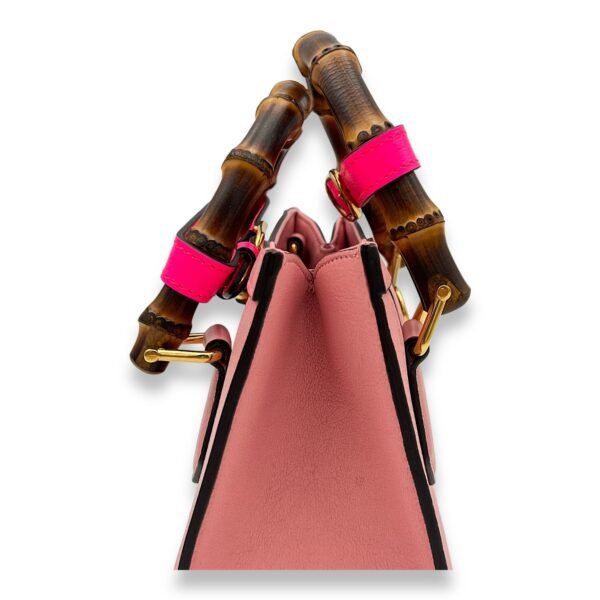 Bamboo Diana Mini Pink Top Handle Bag in Calfskin, Gold hardware - Image 3