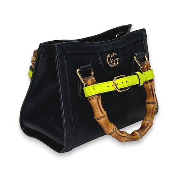 Bamboo Diana mini Black Crossbody Bag in Calfskin, Gold hardware - Image 3