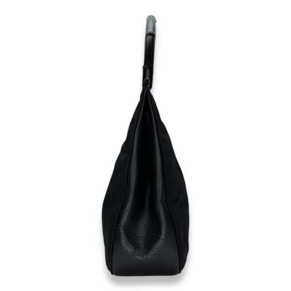 Bamboo Small Black Top Handle Bag in Canvas, Lacquered Metal hardware - Image 3