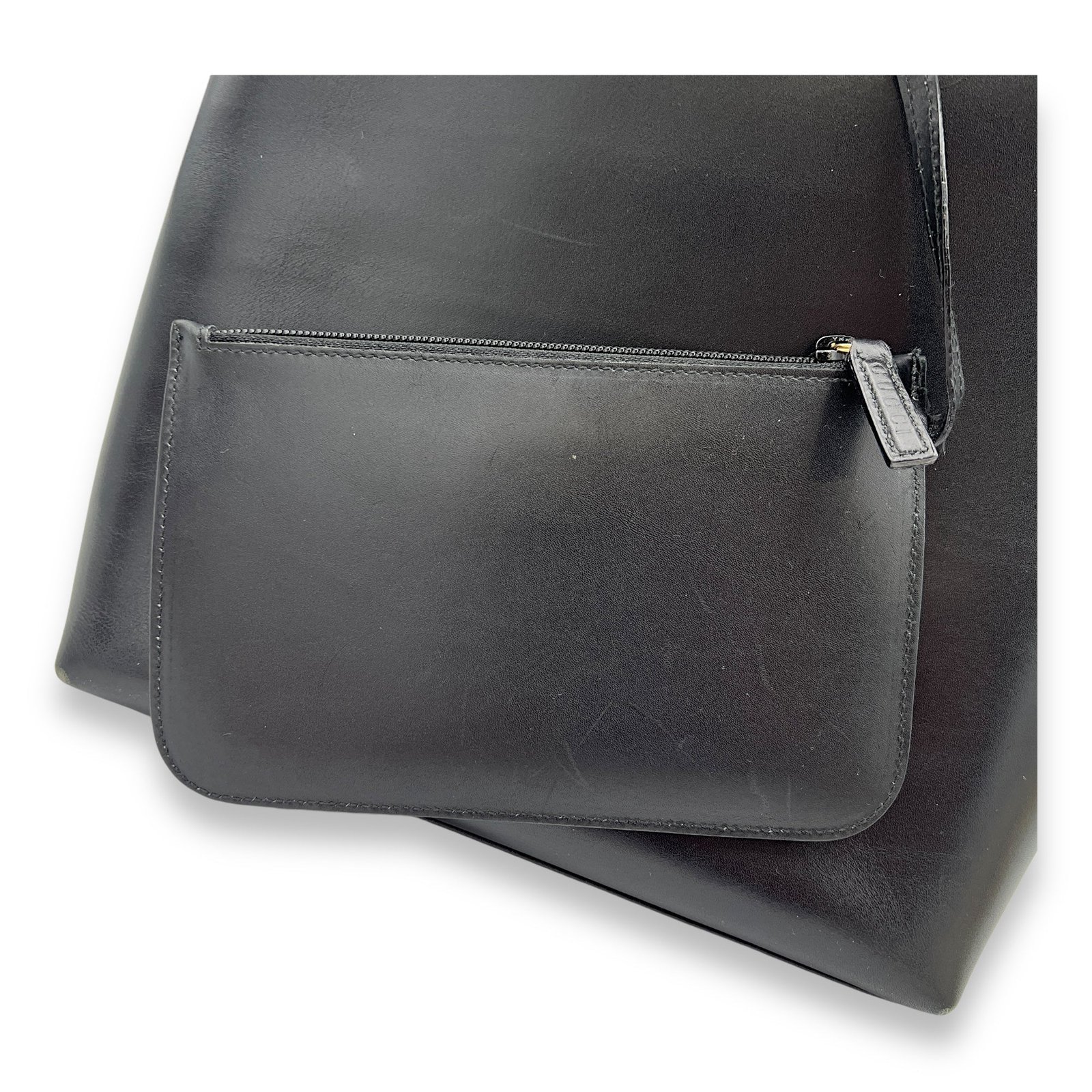 Bamboo Top Handle Bag Black in Calfskin, Gold hardware - Image 12