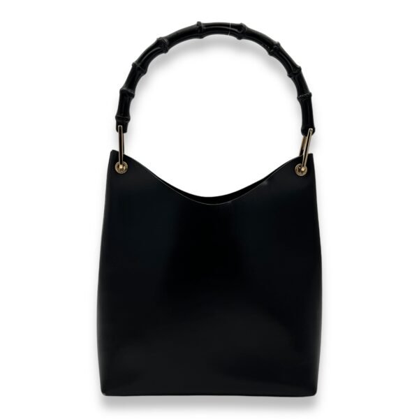 Bamboo Top Handle Bag Black in Calfskin, Gold hardware - Image 2