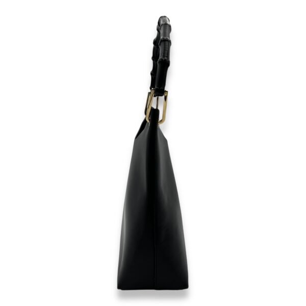 Bamboo Top Handle Bag Black in Calfskin, Gold hardware - Image 3