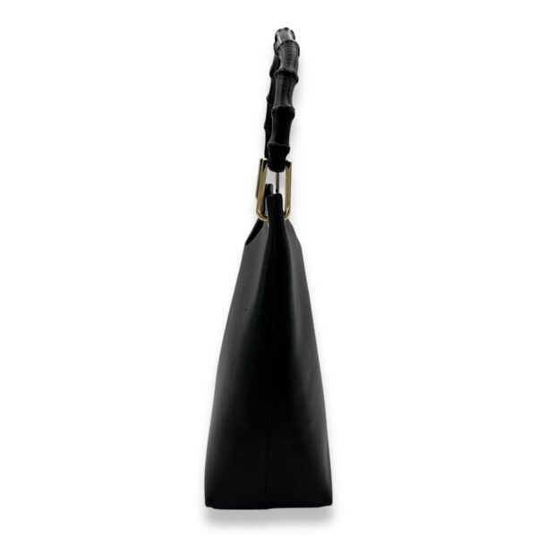 Bamboo Top Handle Bag Black in Calfskin, Gold hardware - Image 4