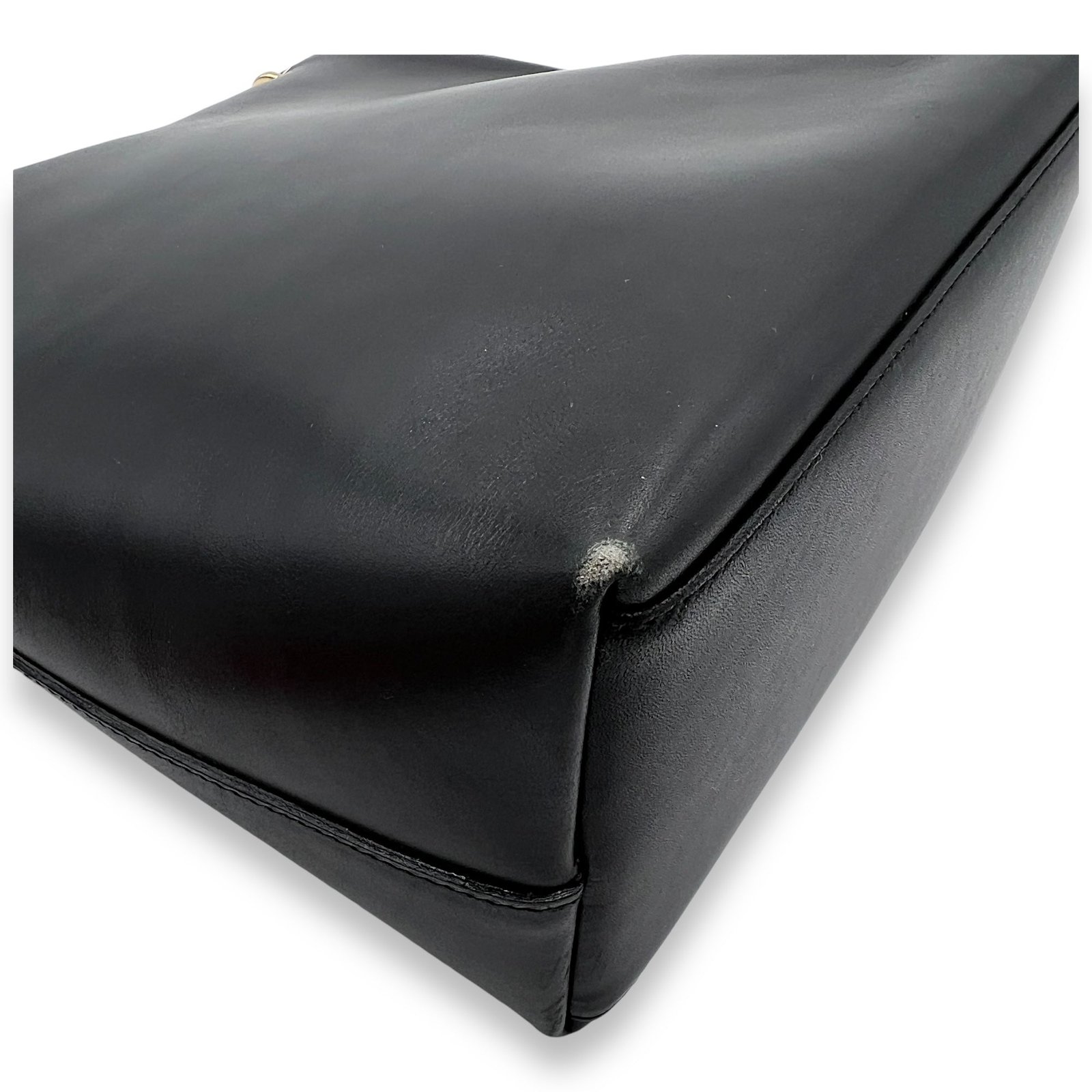 Bamboo Top Handle Bag Black in Calfskin, Gold hardware - Image 9