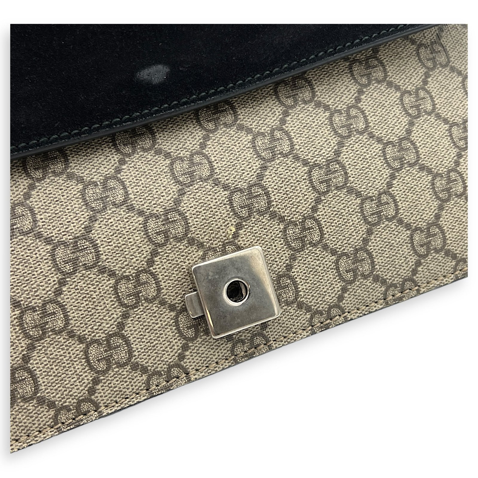 Dionysus Small Black Shoulder Bag in Coated Canvas, Silver hardware - Image 10