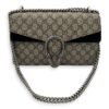 Dionysus Small Black Shoulder Bag in Coated Canvas, Silver hardware - Image 15