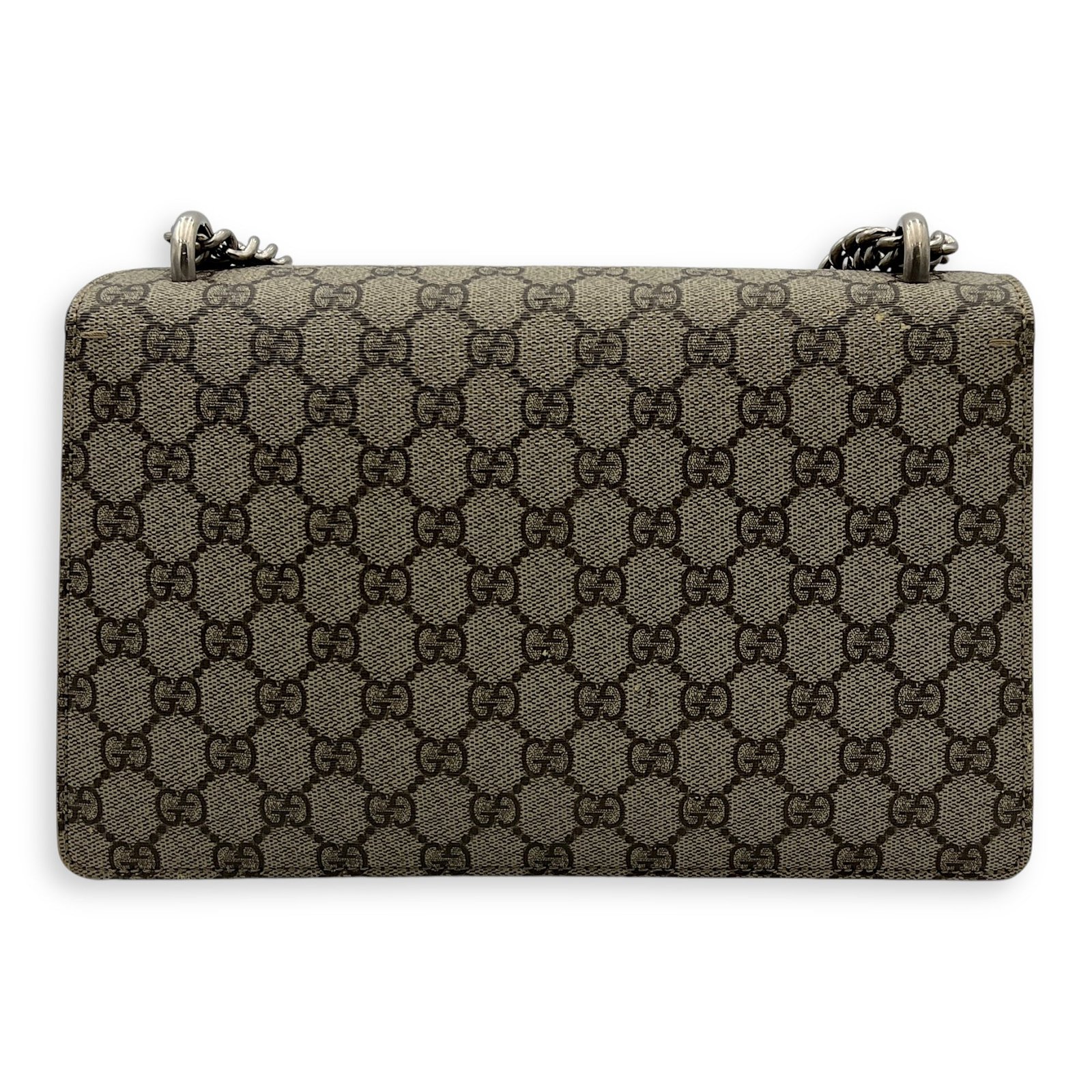 Dionysus Small Black Shoulder Bag in Coated Canvas, Silver hardware - Image 2