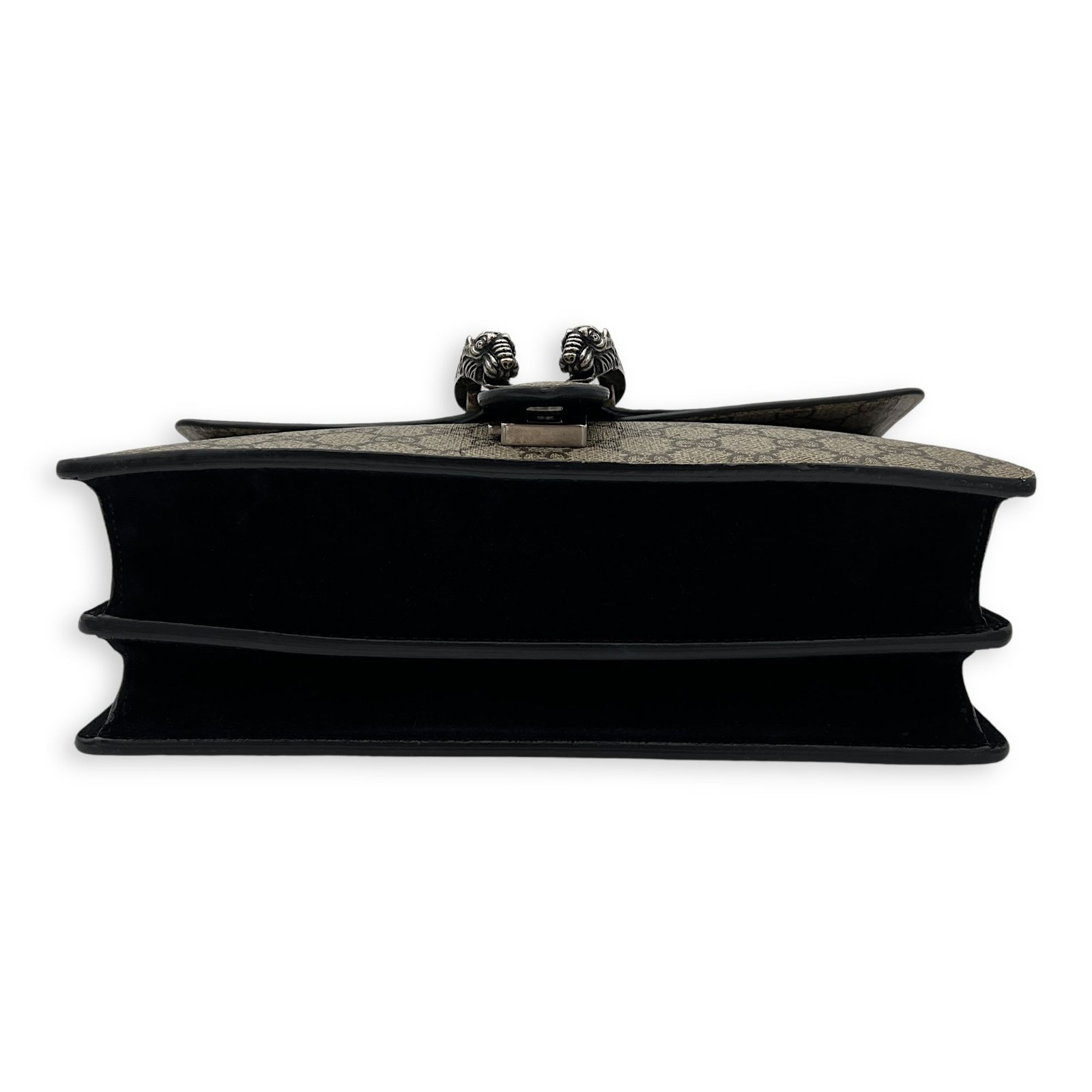 Dionysus Small Black Shoulder Bag in Coated Canvas, Silver hardware - Image 5