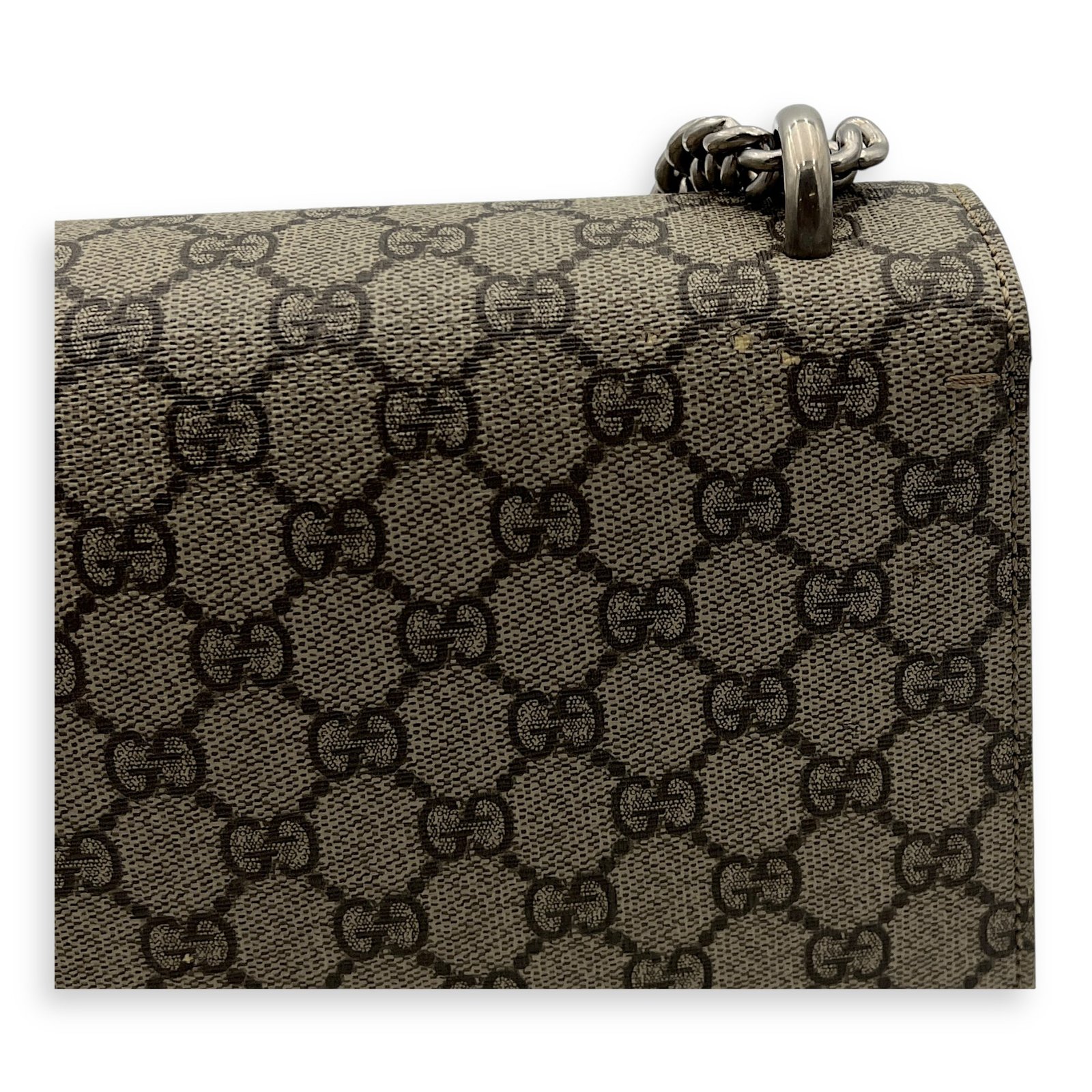 Dionysus Small Black Shoulder Bag in Coated Canvas, Silver hardware - Image 8