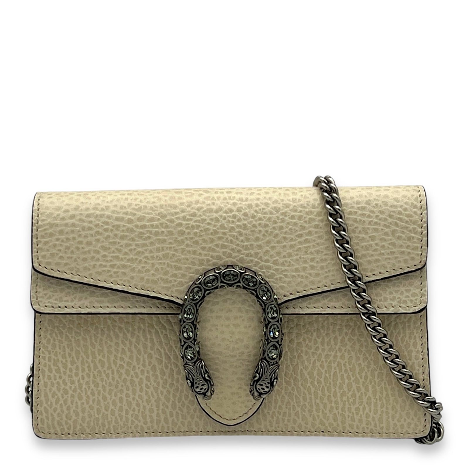 Dionysus Super Mini Shoulder bag in Calfskin, Silver Hardware