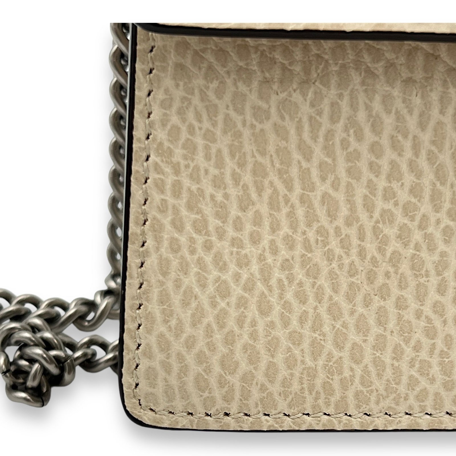 Dionysus Super Mini Shoulder bag in Calfskin, Silver Hardware - Image 10