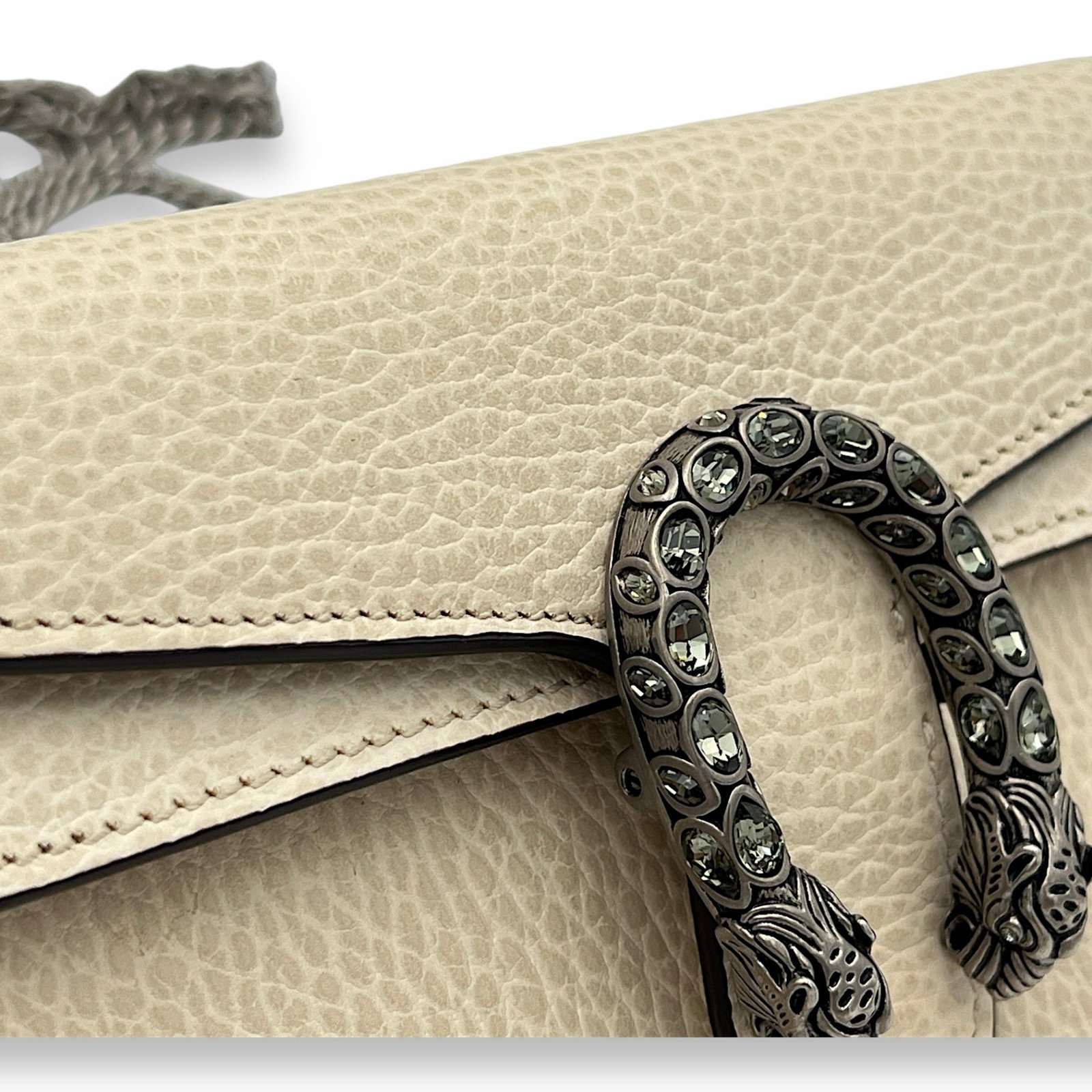 Dionysus Super Mini Shoulder bag in Calfskin, Silver Hardware - Image 6