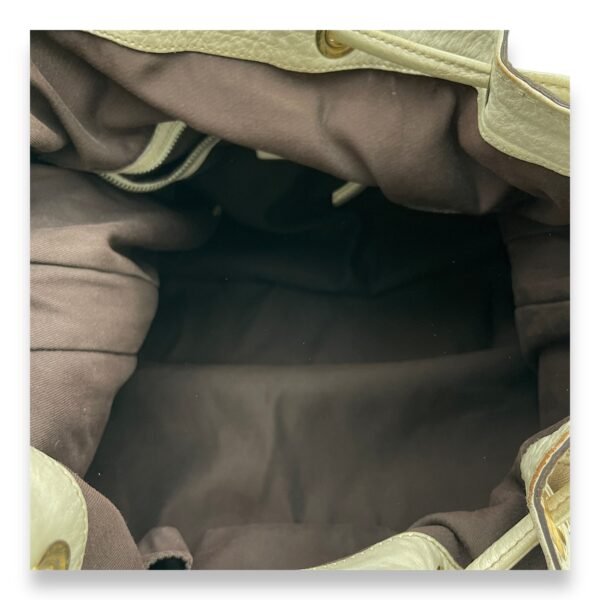 Drawstring Tote bag in Canvas, Gold Hardware - Image 11