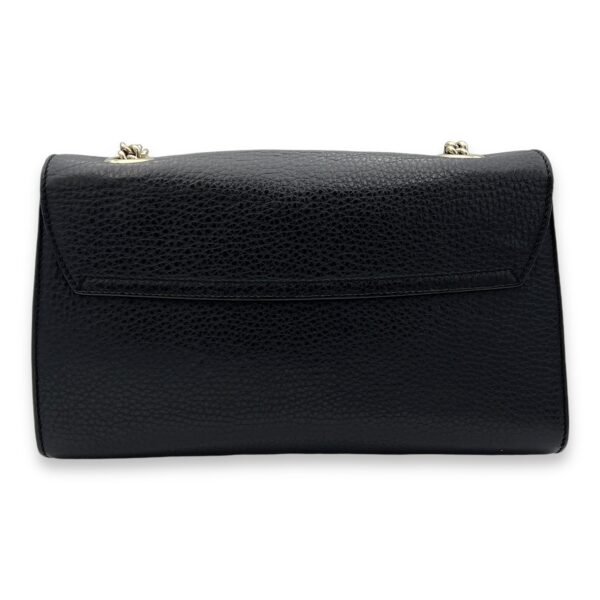Emily Black Shoulder Bag in Calfskin, Gold hardware - Image 2