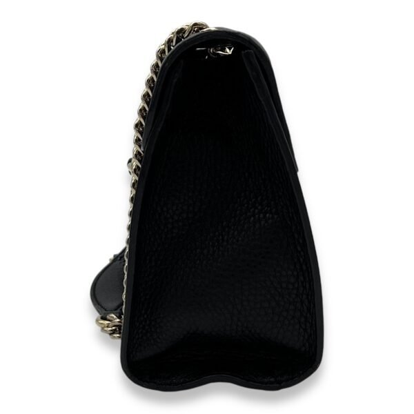 Emily Black Shoulder Bag in Calfskin, Gold hardware - Image 3