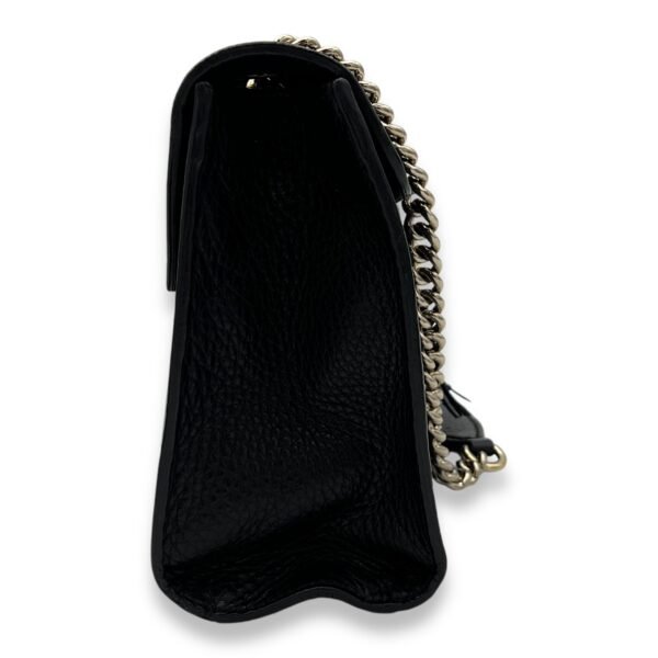 Emily Black Shoulder Bag in Calfskin, Gold hardware - Image 4