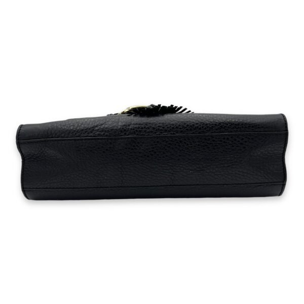 Emily Black Shoulder Bag in Calfskin, Gold hardware - Image 5