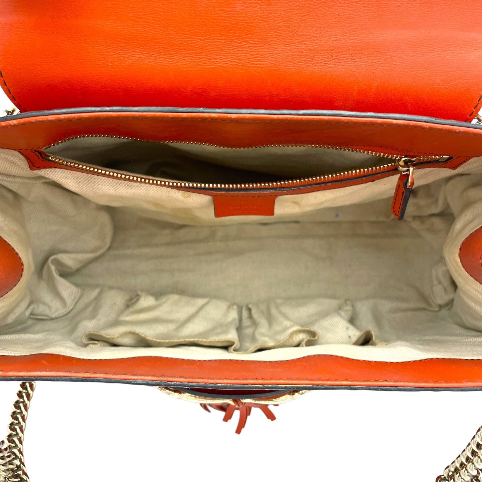 Emily Large Orange Shoulder Bag in Guccissima Leather, Gold hardware - Image 11