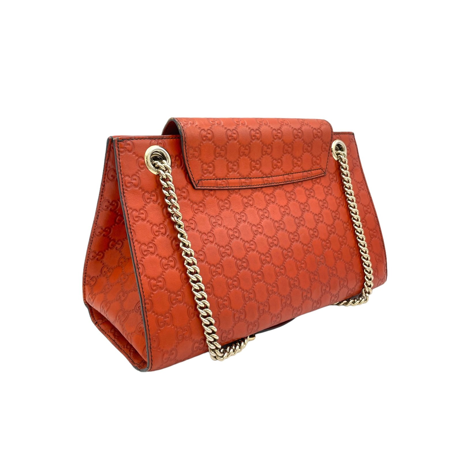 Emily Large Orange Shoulder Bag in Guccissima Leather, Gold hardware - Image 4