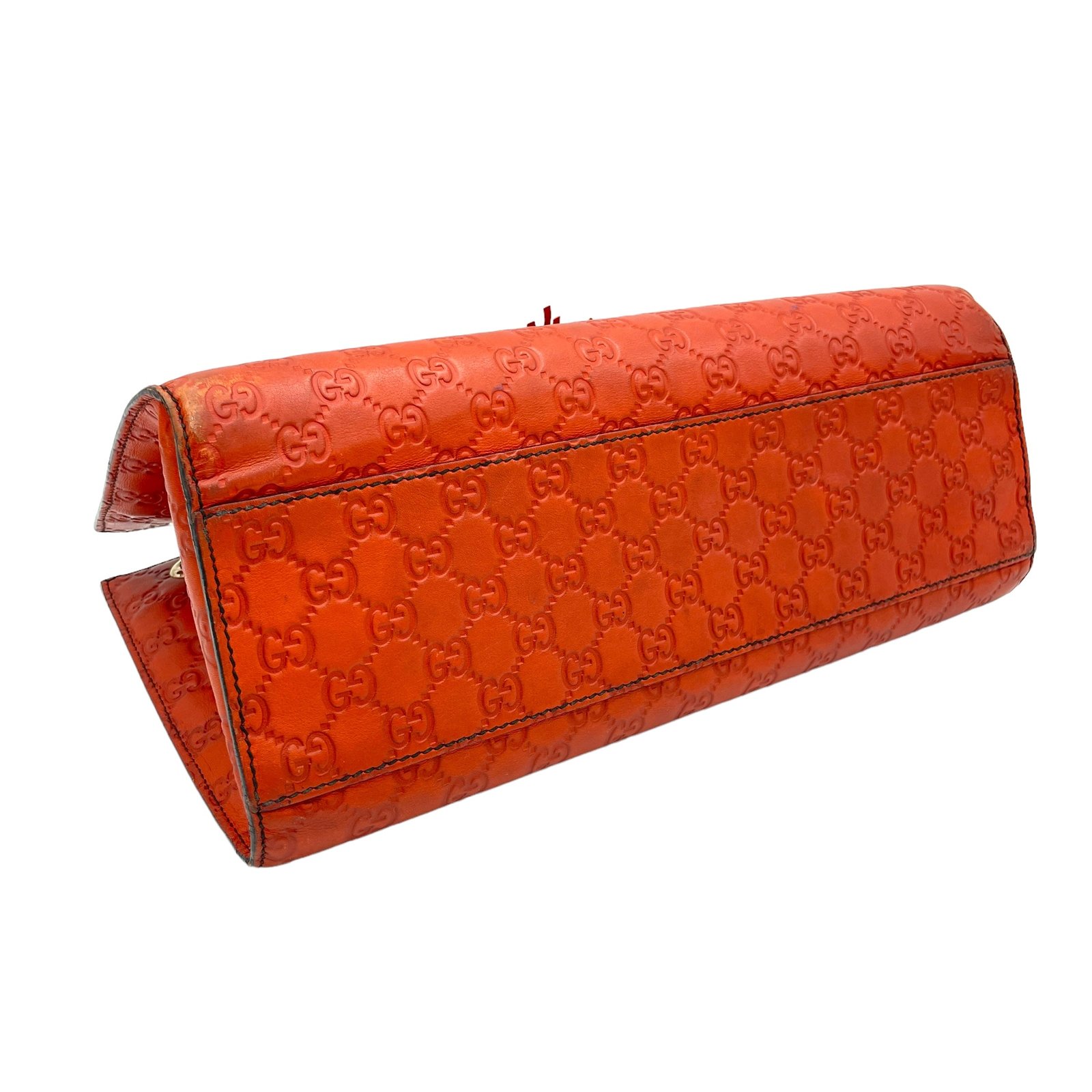 Emily Large Orange Shoulder Bag in Guccissima Leather, Gold hardware - Image 5