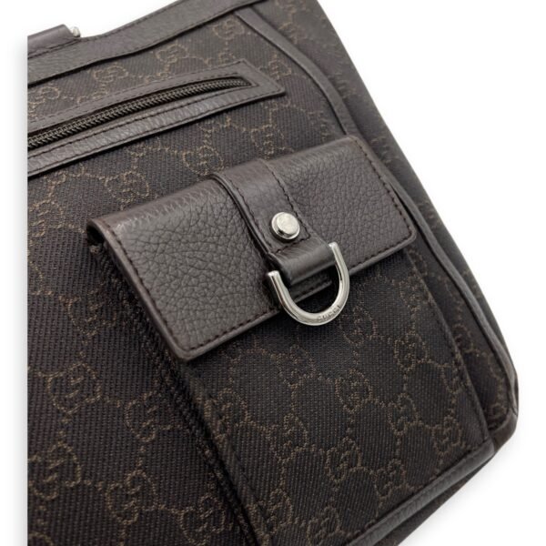 GG Abbey Pocket Black Tote Bag in Canvas, Silver hardware - Image 7