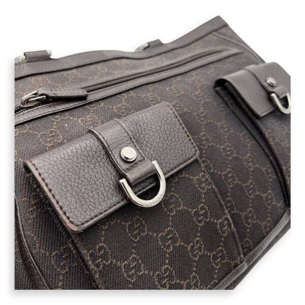 GG Abbey Pocket Black Tote Bag in Canvas, Silver hardware - Image 8