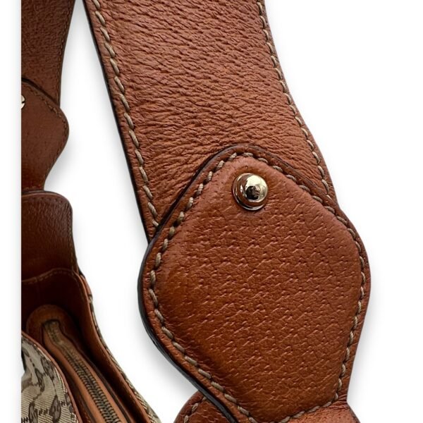 GG Creole Brown Shoulder Bag in Canvas, Gold hardware - Image 8