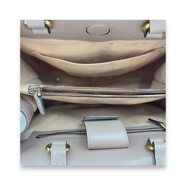 GG Marmont Beige Top Handle Bag in Calfskin, Gold hardware - Image 10