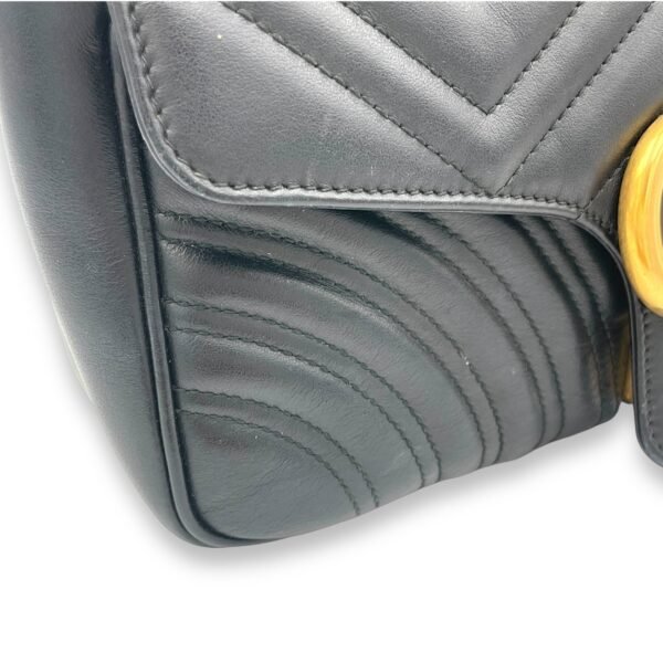 GG Marmont Black Shoulder Bag in Calfskin, Gold hardware - Image 10