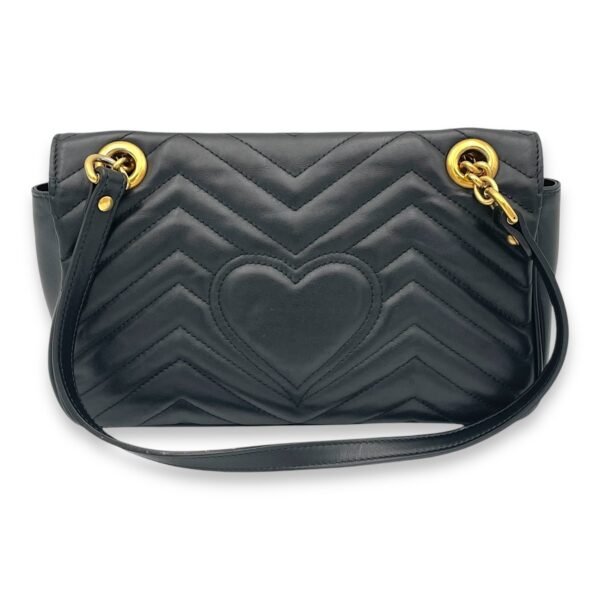 GG Marmont Black Shoulder Bag in Calfskin, Gold hardware - Image 2
