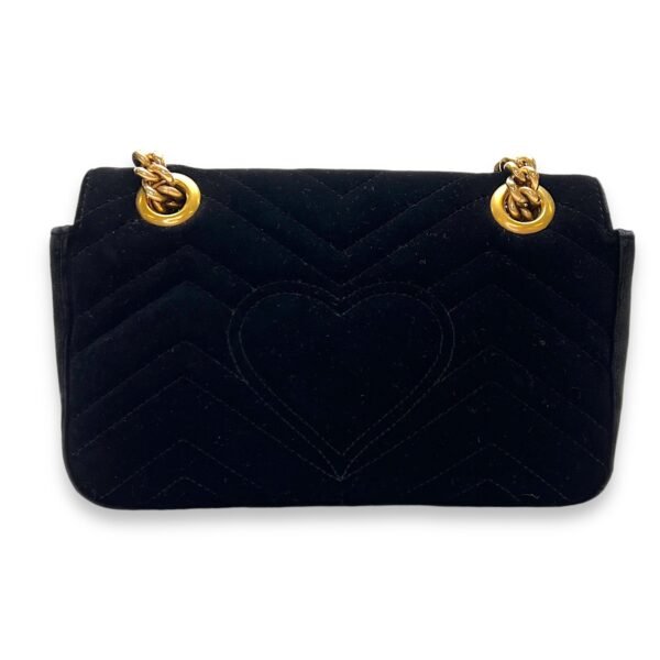 GG Marmont Mini Shoulder bag in Velvet, Gold Hardware - Image 2