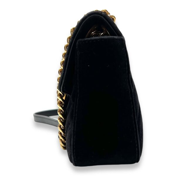 GG Marmont Mini Shoulder bag in Velvet, Gold Hardware - Image 3