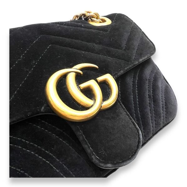 GG Marmont Mini Shoulder bag in Velvet, Gold Hardware - Image 6