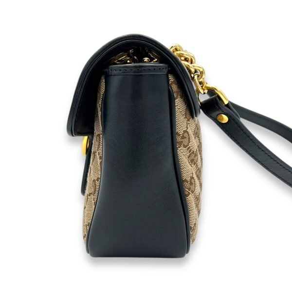 GG Marmont Shoulder Bag Brown in Canvas, Gold hardware - Image 4