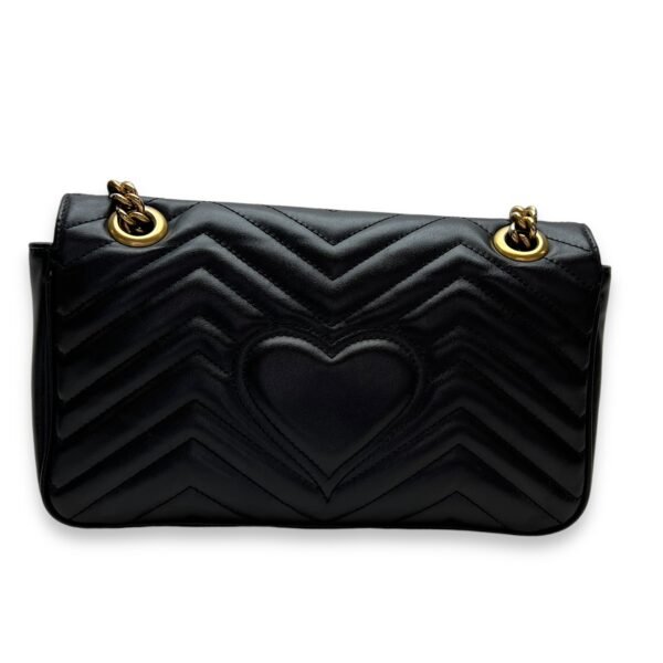 GG Marmont Shoulder Bag Small Black in Calfskin, Gold hardware - Image 2