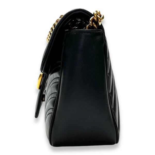 GG Marmont Shoulder Bag Small Black in Calfskin, Gold hardware - Image 3